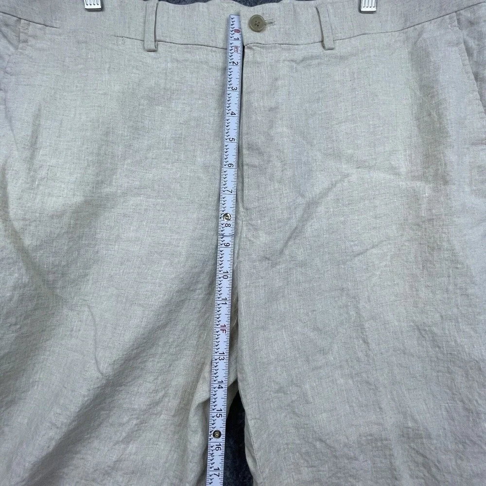 Tasso Elba Pants Mens 36 x 30 Linen Ivory Lightweight Summery Golf Outdoors
